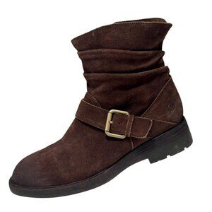 BORN Midway Engineer Ankle Boot Women‎ size 9.5 Dark Brown Suede